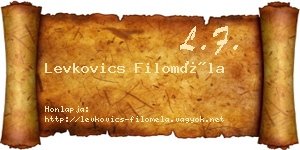 Levkovics Filoméla névjegykártya